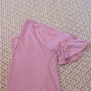 Pink bell-sleeved blouse